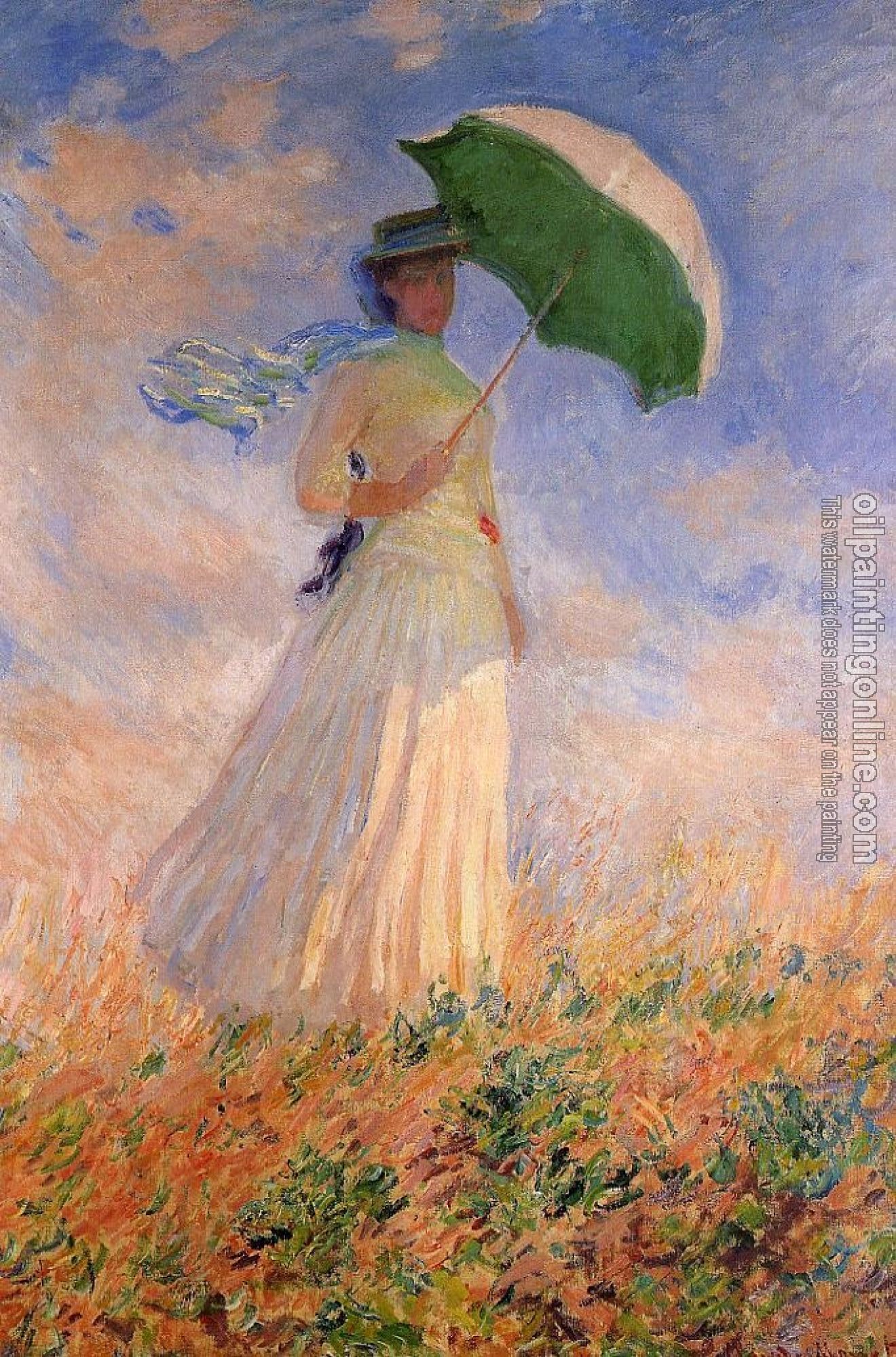 Monet, Claude Oscar - Woman with a Parasol, Facing Right